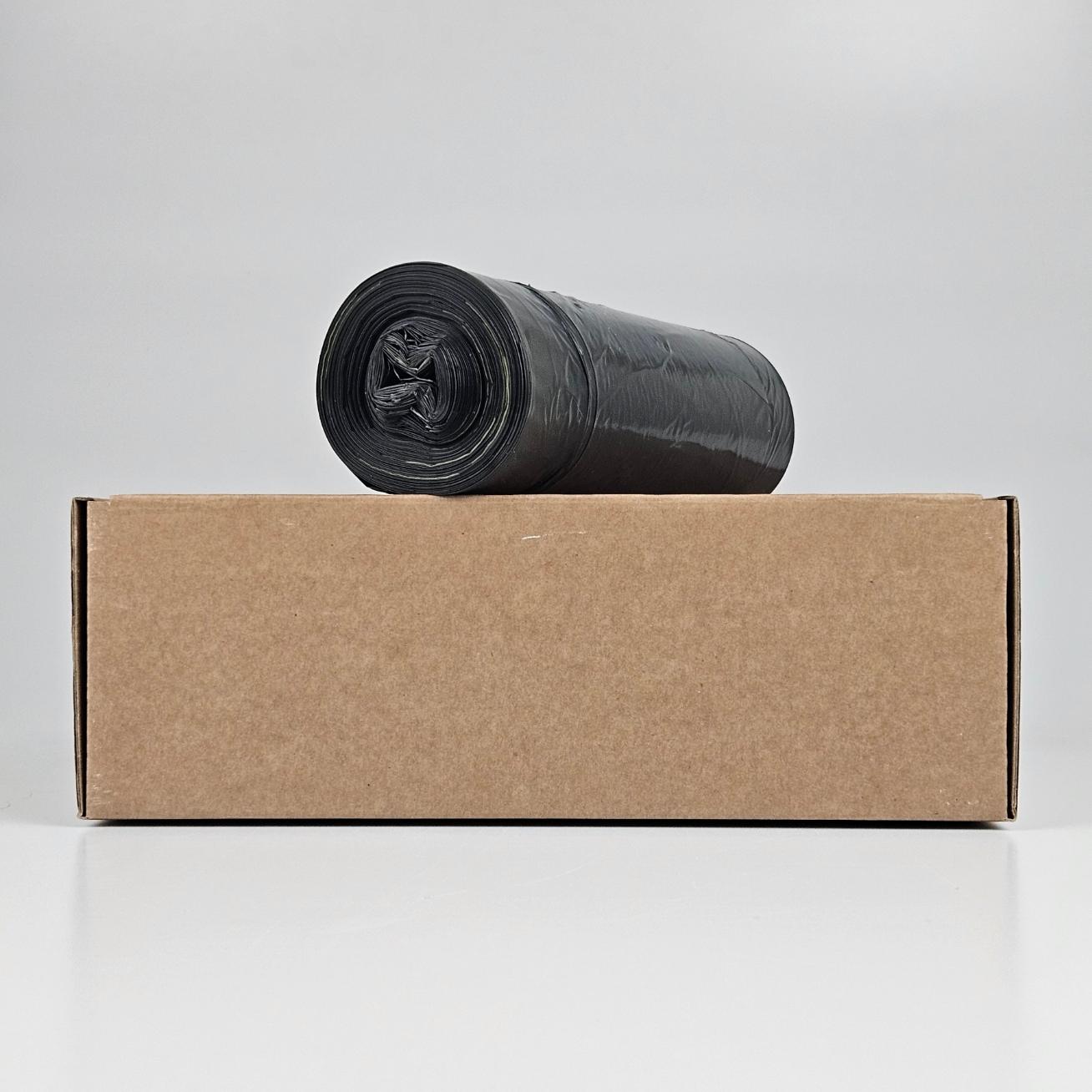 grijze vuilniszakken 60 liter | trekband | ldpe | 22 my | 65×75 cm – 60 zakken