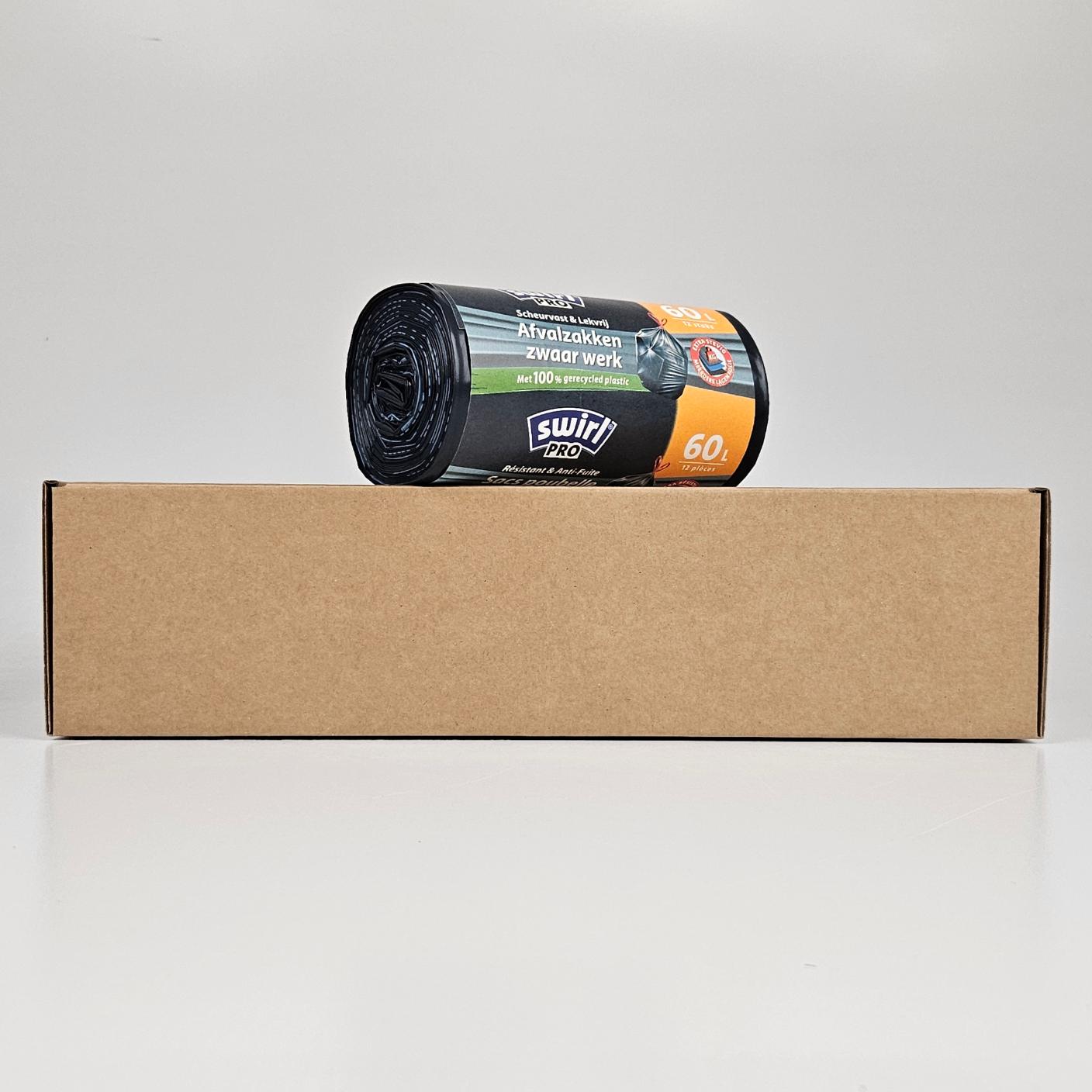 zwarte vuilniszak 60 liter trekband