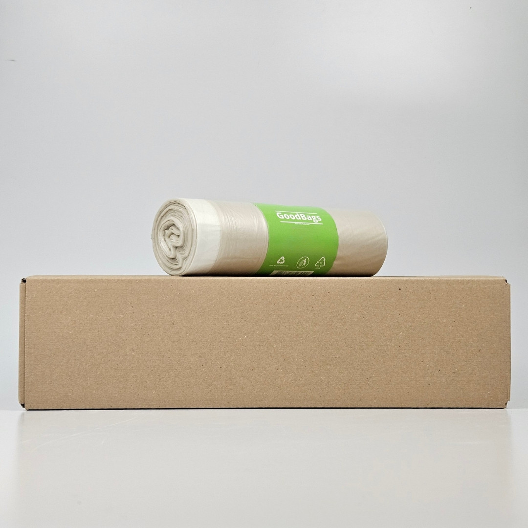 transparante vuilniszakken 30 liter | trekband | ldpe | 27 my | 46×76 cm – 120 zakken