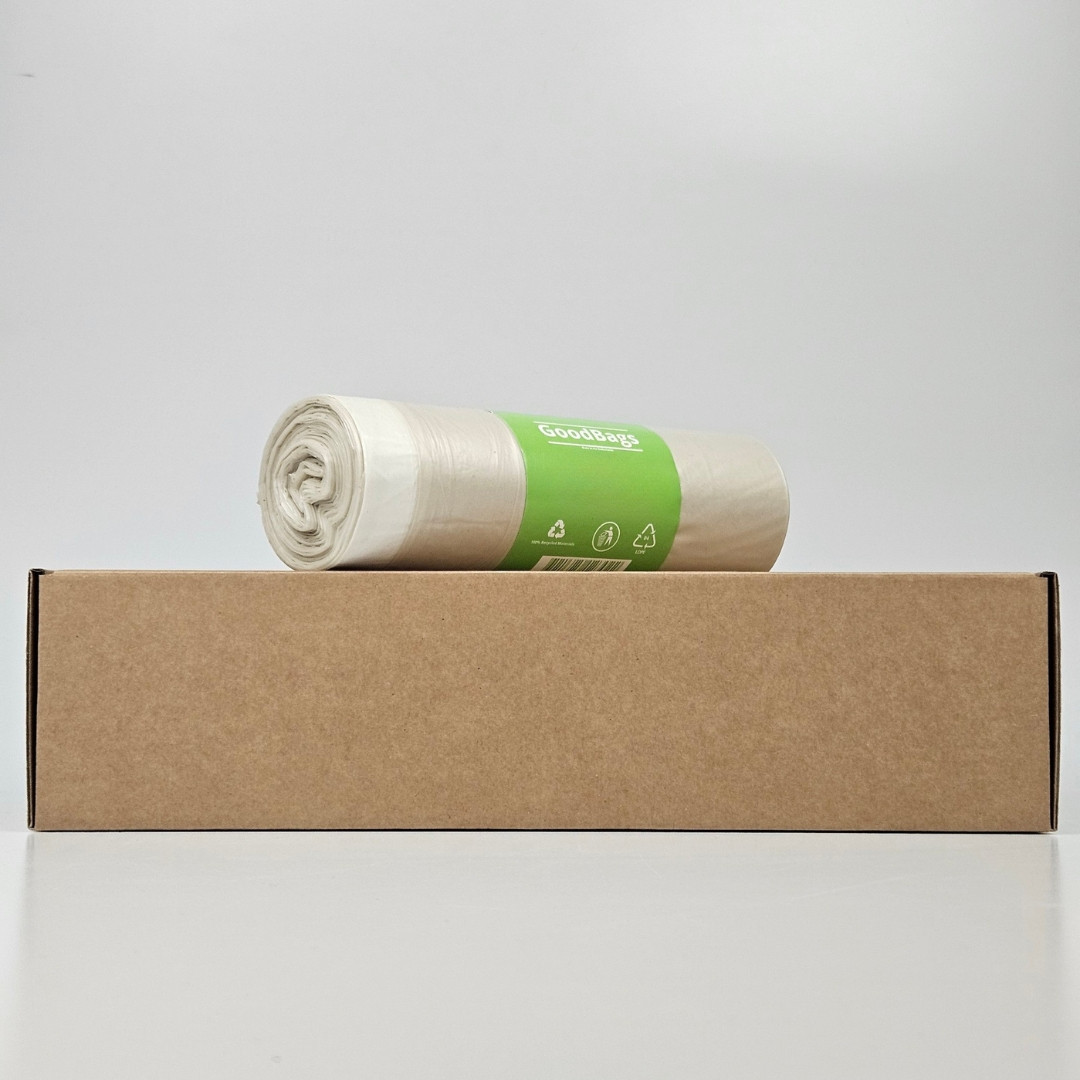 transparante vuilniszakken 20 25 liter | trekband | ldpe | 27 my | 54×55 cm – 120 zakken