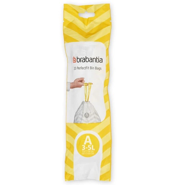 brabantia code a vuilniszakken 3 5 liter | ldpe | 18 my | 27×29 cm – 60 zakken