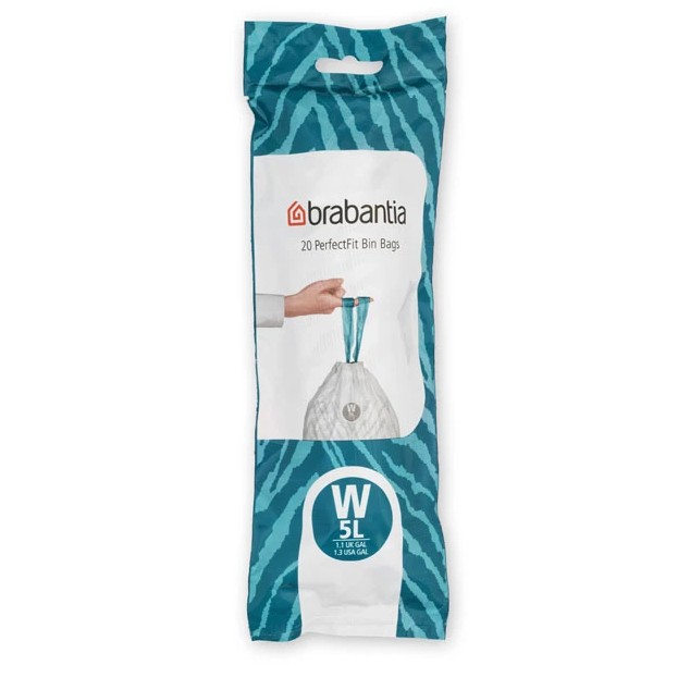 brabantia code w vuilniszakken 5 liter | ldpe | 18 my | 29×34 cm – 60 zakken