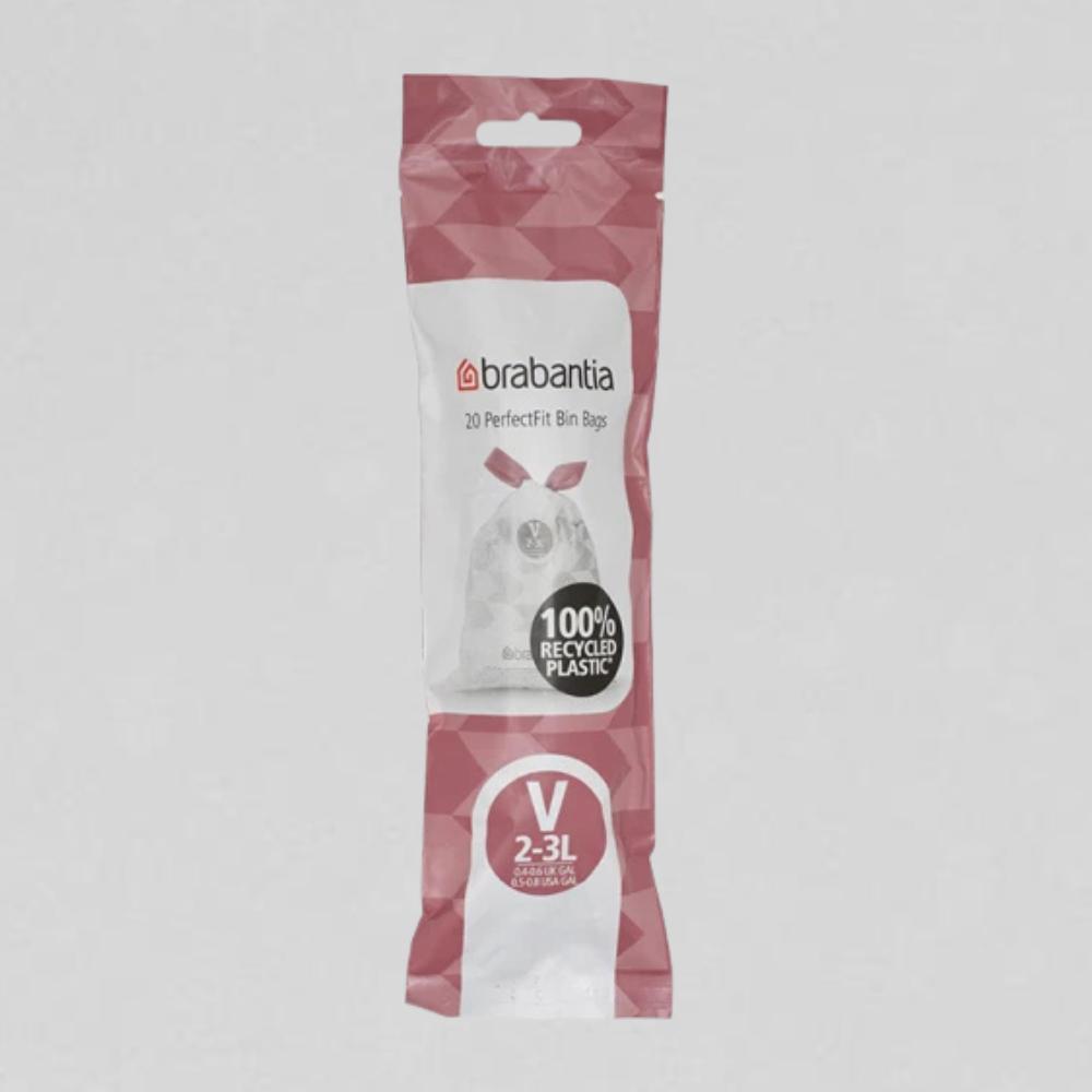 brabantia code v vuilniszakken 2 3 liter | trekband | ldpe | 18 my | 23×29 cm – 60 zakken