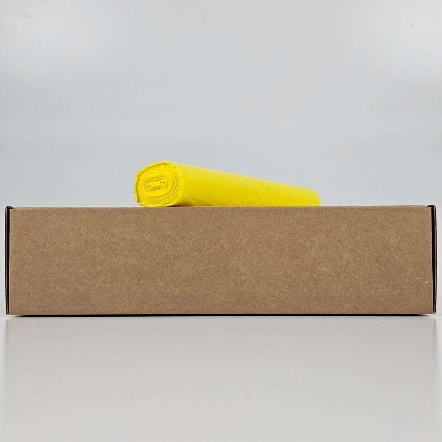 gele vuilniszakken 70 liter | hdpe | t23 | 58×100 cm – 100 zakken