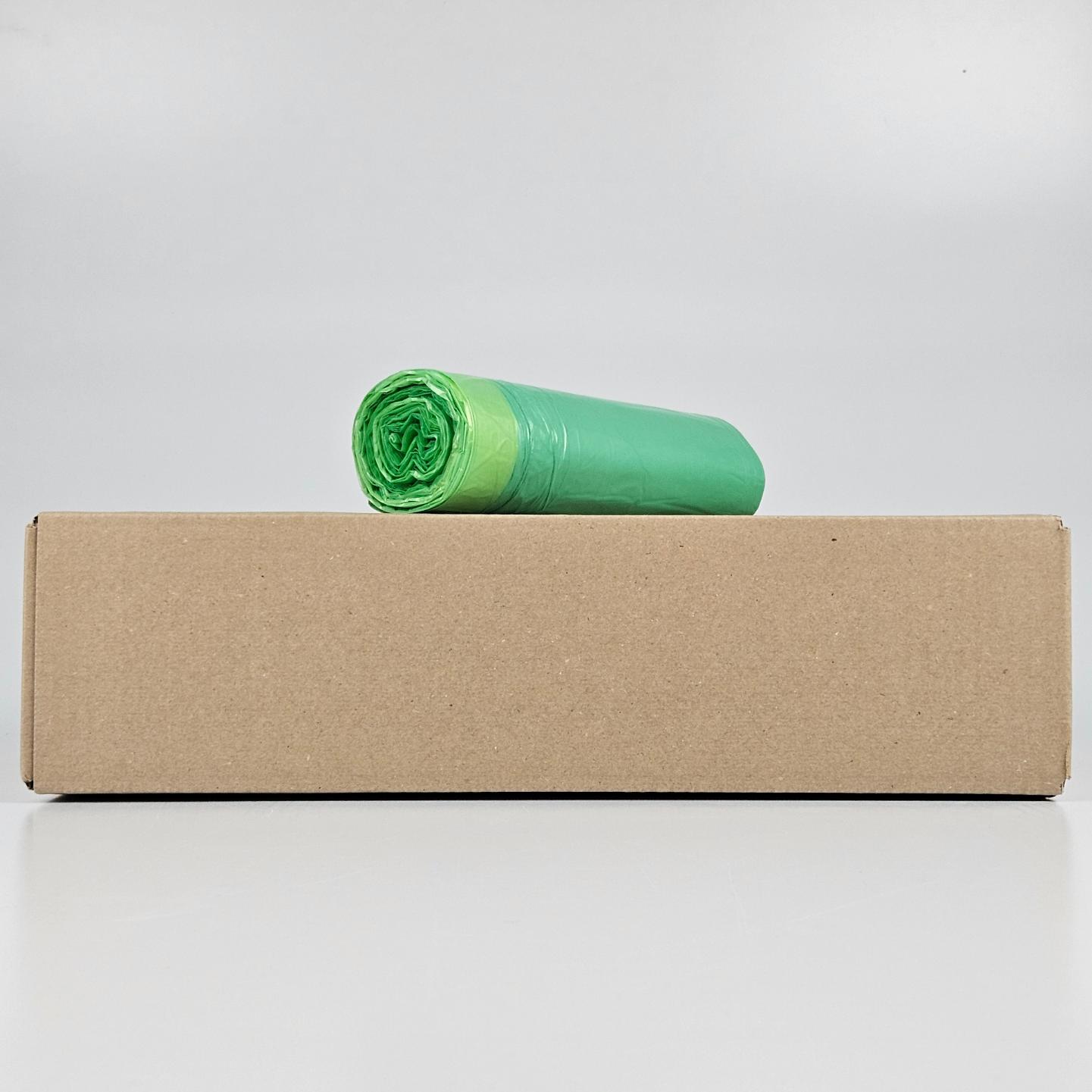 groene vuilniszakken 60 liter | trekband | hdpe | 18 my | 64×71 cm – 100 zakken