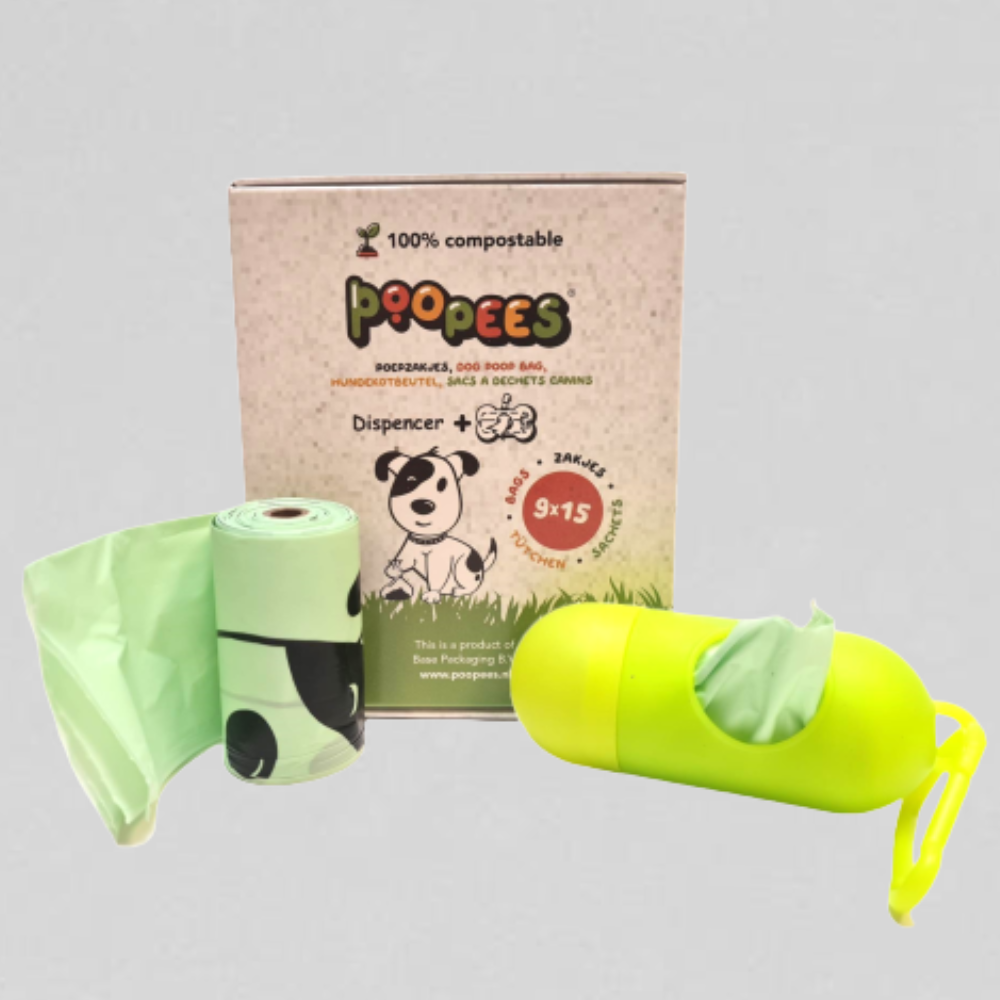 biologisch afbreekbare hondenpoepzakjes | bio | 15 my | 24×33 cm – 135 zakken 400 zakken